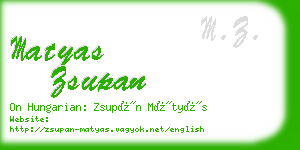 matyas zsupan business card